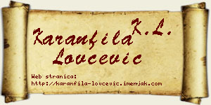 Karanfila Lovčević vizit kartica